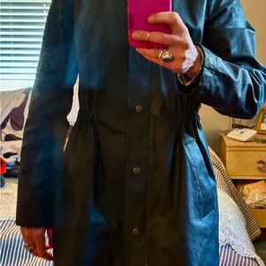 Eileen Fisher organic cotton waxed hoodie Coat NWT